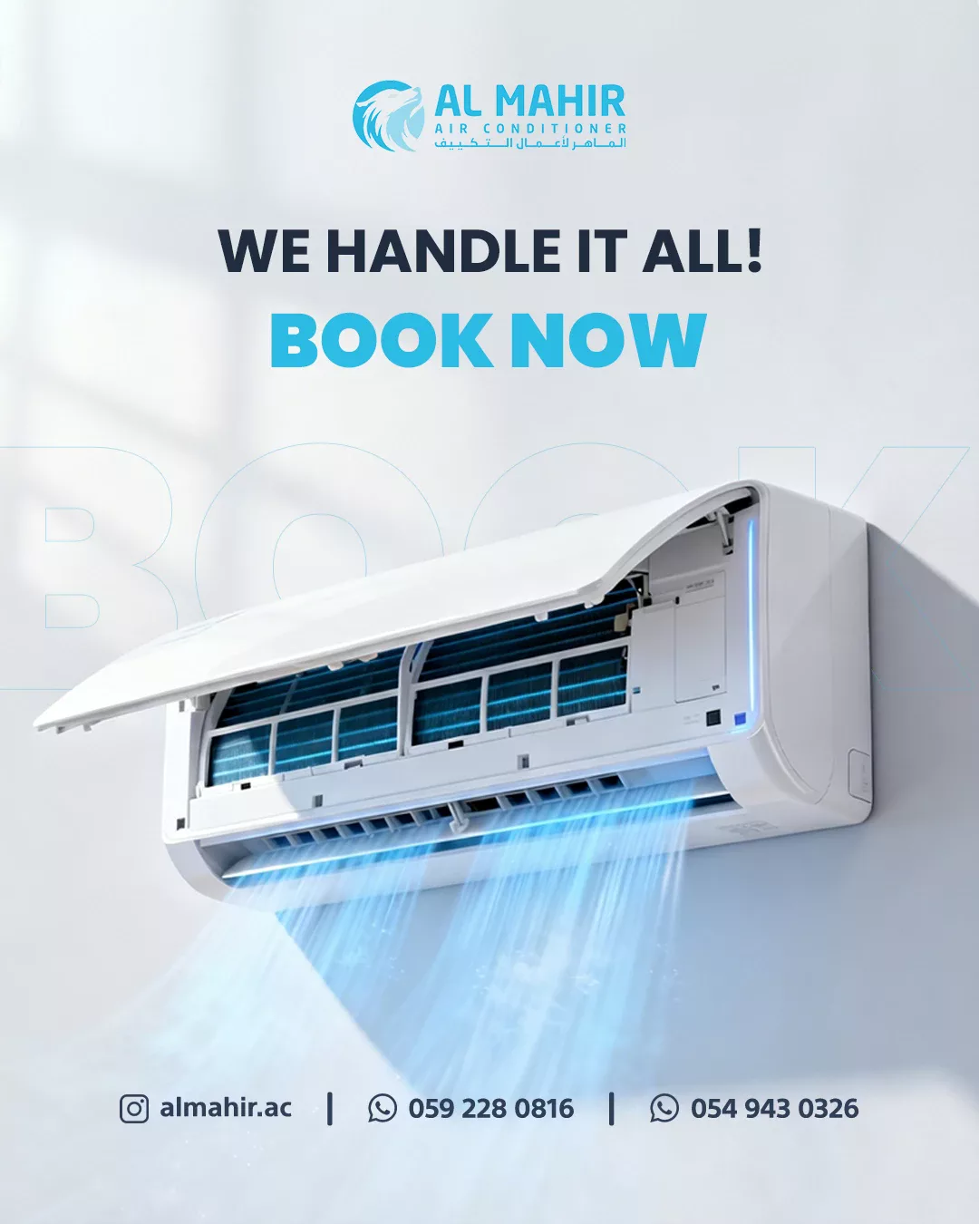 Al Mahir AC maintenance booking ad