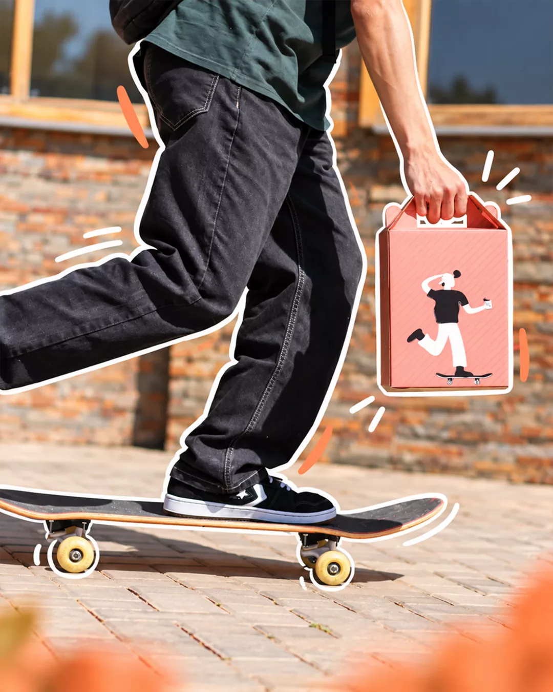 Dave lifestyle social media design with a skateboarder