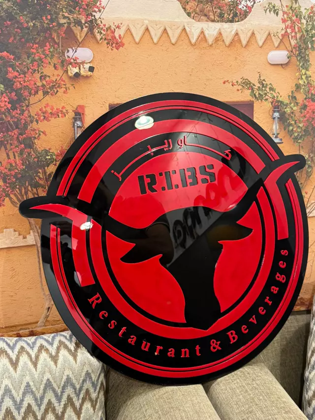 Ribs restaurant layered acrylic logo sign